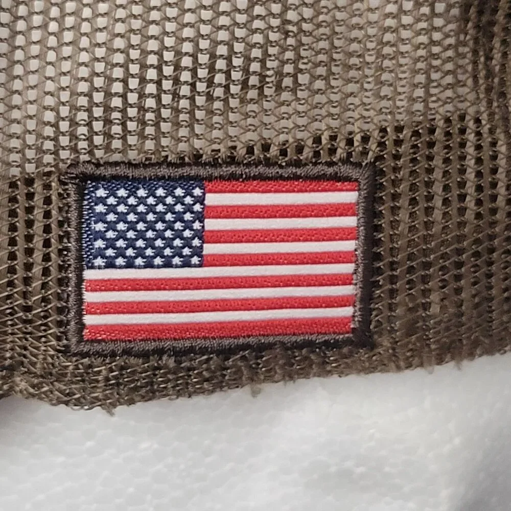 Bretmor Headwear Mens Hoober Camouflage Trucker Strapback Hat American Flag